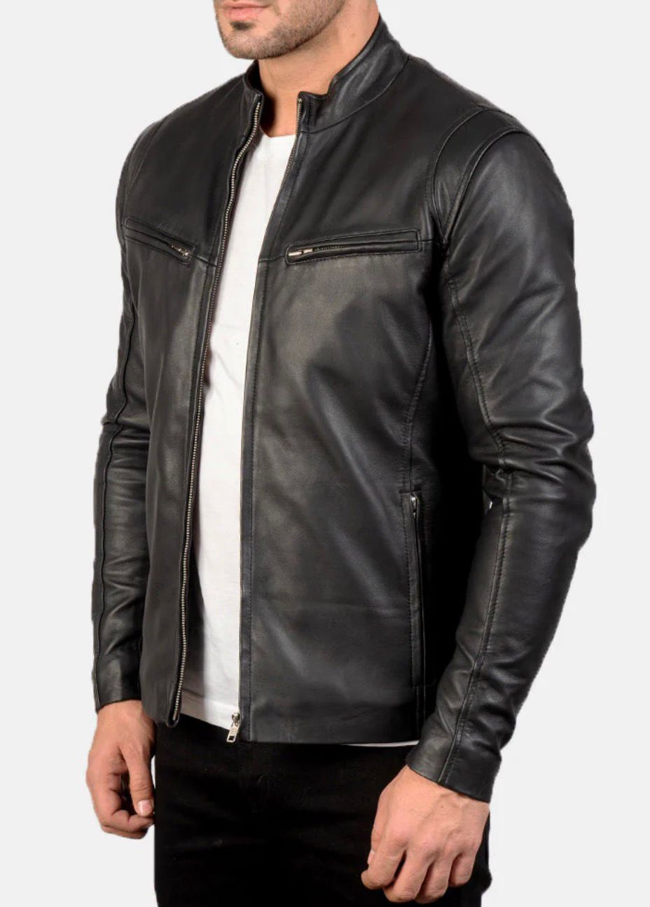 IONIC BLACK LEATHER JACKET