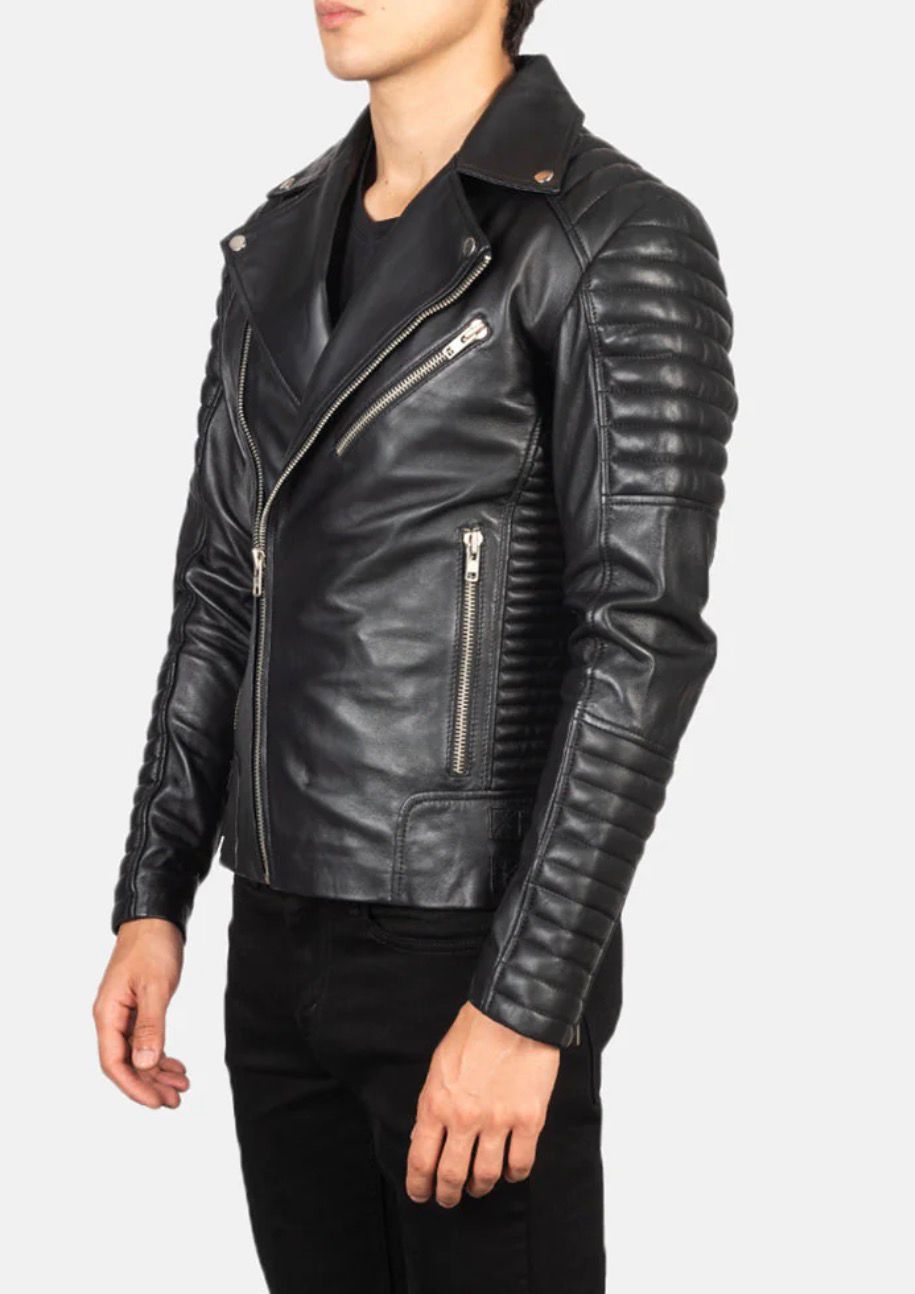 ARMAND BLACK LEATHER BIKER JACKET