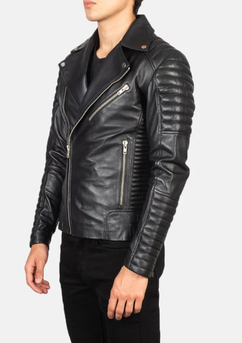 ARMAND BLACK LEATHER BIKER JACKET