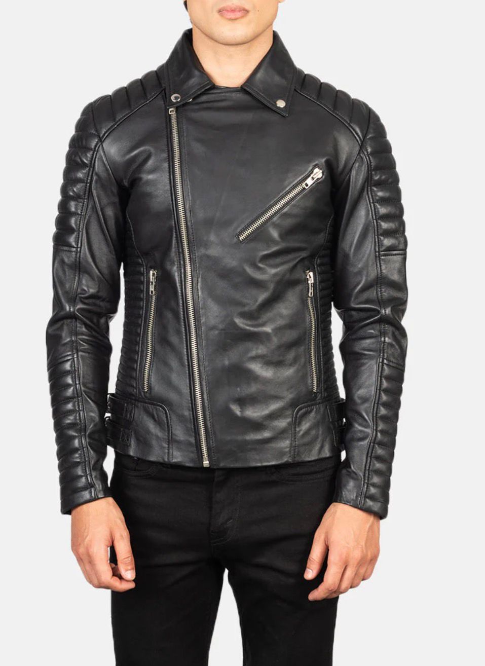ARMAND BLACK LEATHER BIKER JACKET