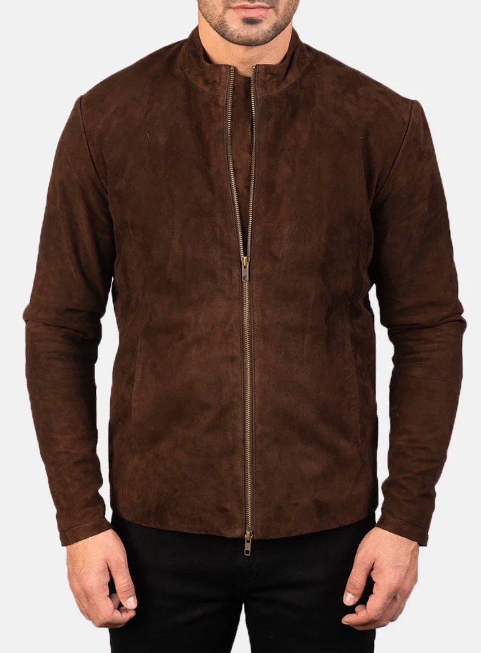 CHARCOAL MOCHA SUEDE BIKER JACKET