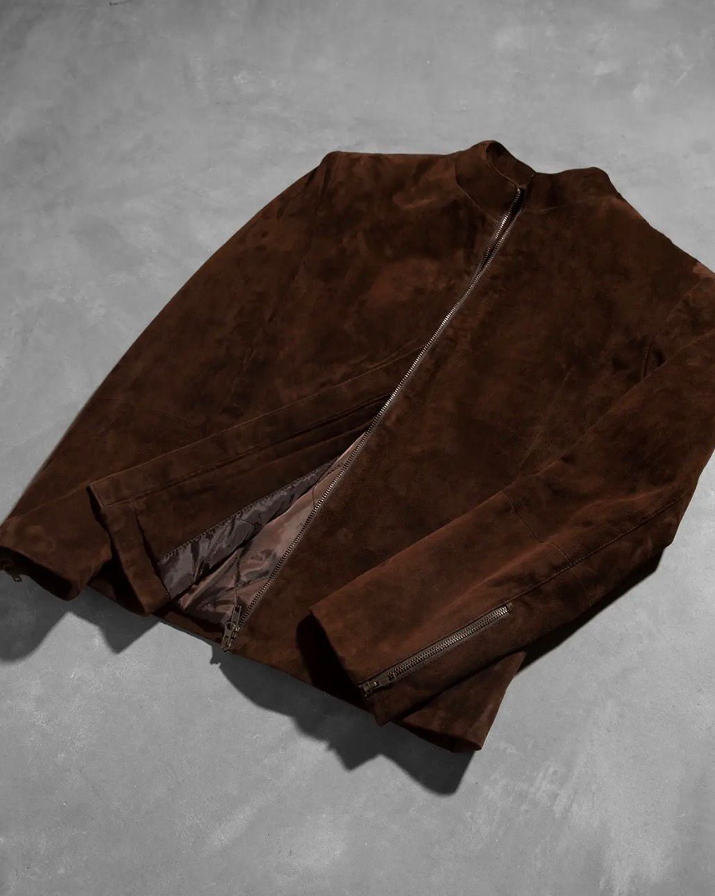 CHARCOAL MOCHA SUEDE BIKER JACKET