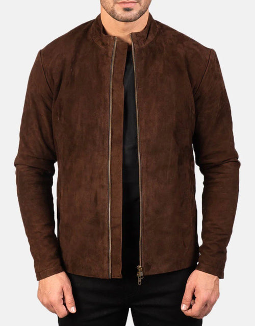 CHARCOAL MOCHA SUEDE BIKER JACKET